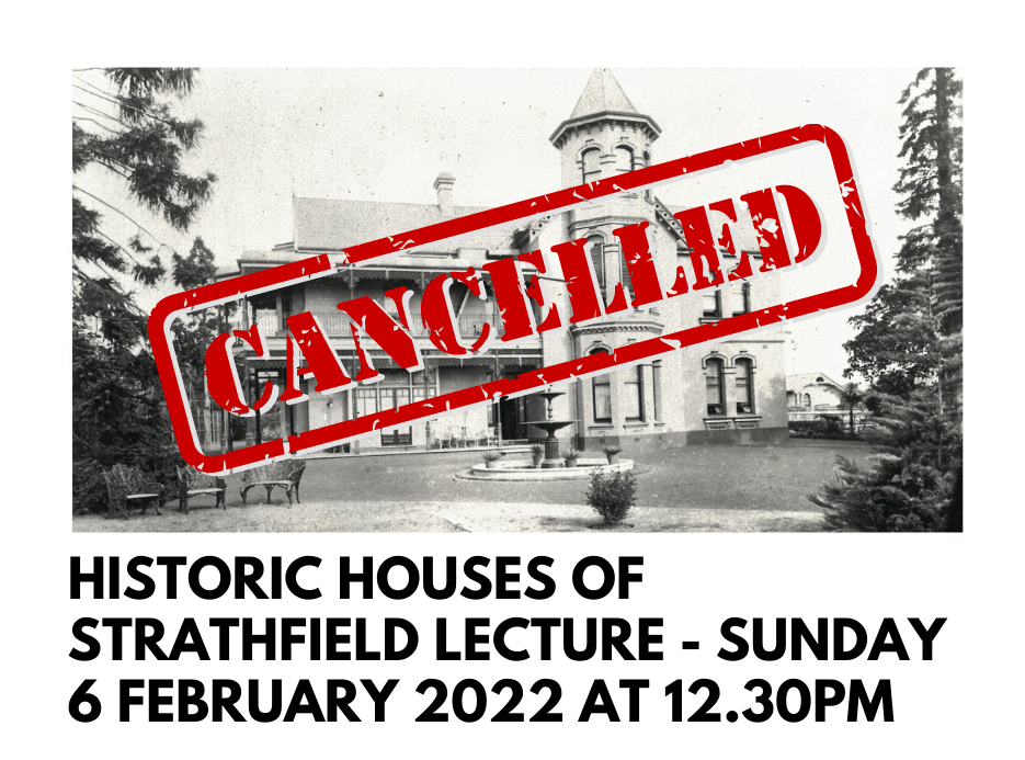 Cancelled Historic Houses exhibition Talk 6 Feb 2022
